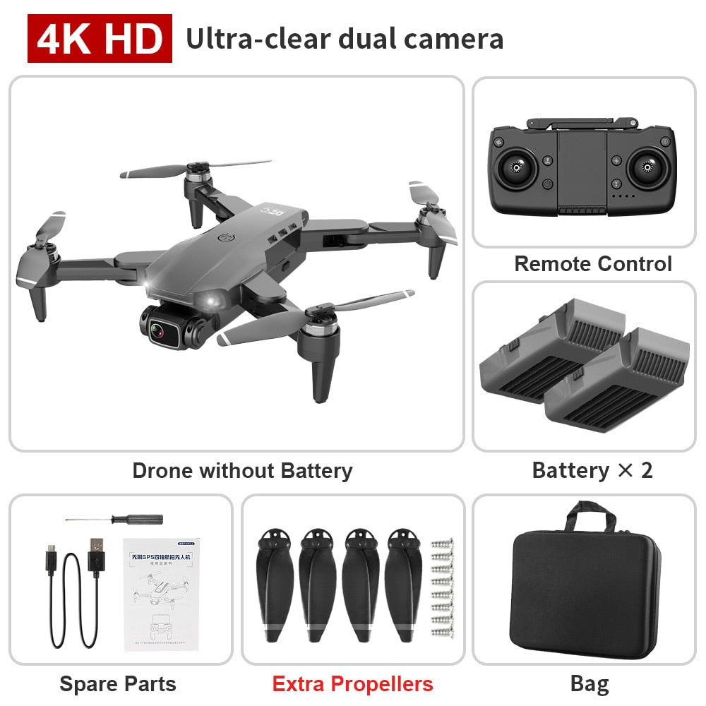 L900 PRO GPS Drone 4K HD Professional Dual Camera Aerial Stabilization Brushless Motor Foldable Quadcopter Helicopter RC 1200M CAMERA DRONE DailyAlertDeals 4K-Back-bag 2B Poland