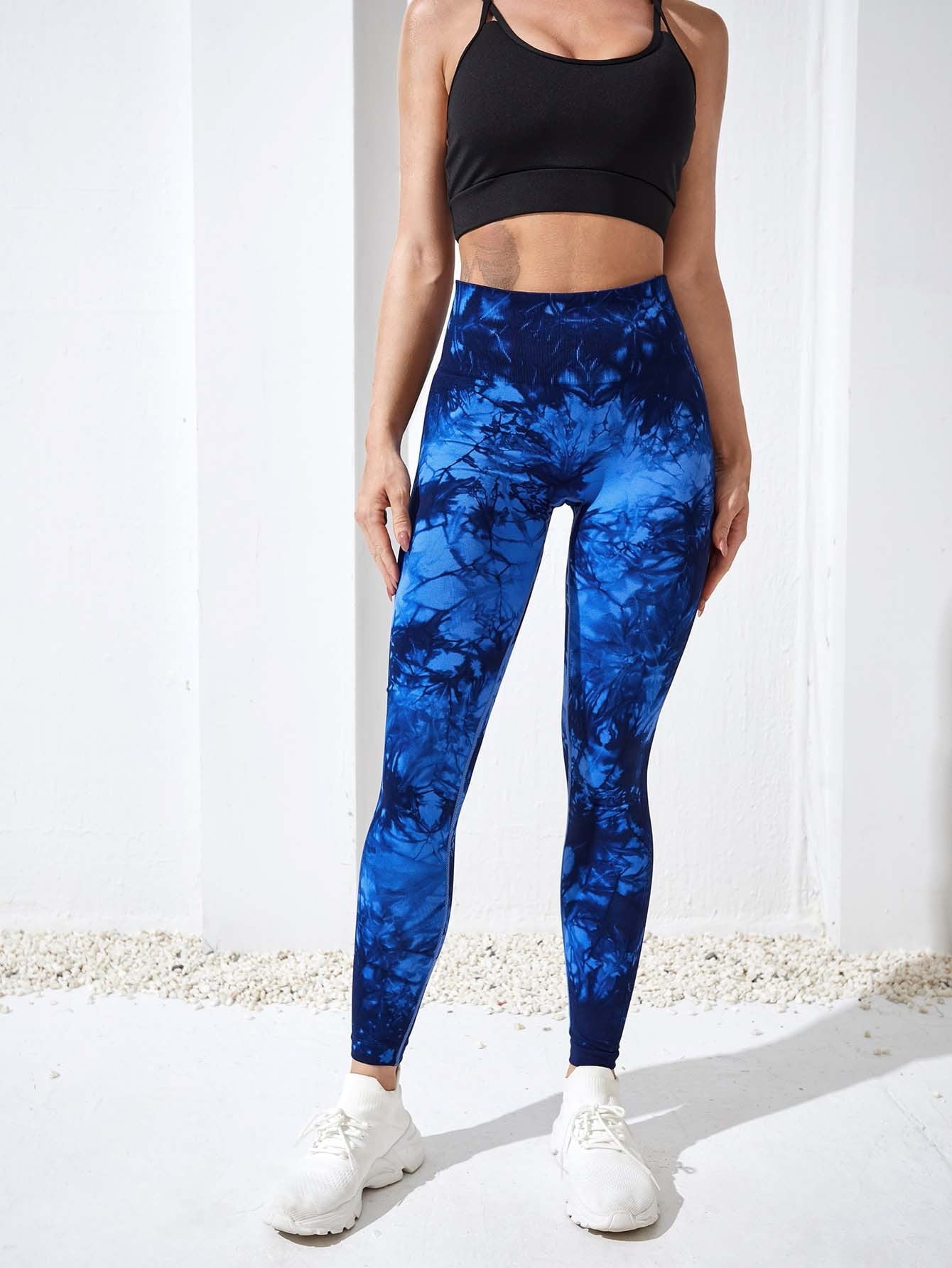 Tie Dye Yoga Pants Sport Leggings Women Seamless High Waist Push Up Woman Tights Fitness Workout Leggins Gym Clothing 2022 New Yoga Pants DailyAlertDeals Royal blue S