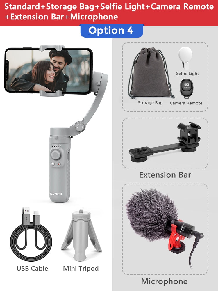 3-Axis Foldable Smartphone Handheld Gimbal Cellphone Video Record Vlog Stabilizer for iPhone 13 Xiaomi Huawei Samsung camera stabilizers DailyAlertDeals Poland Option 4