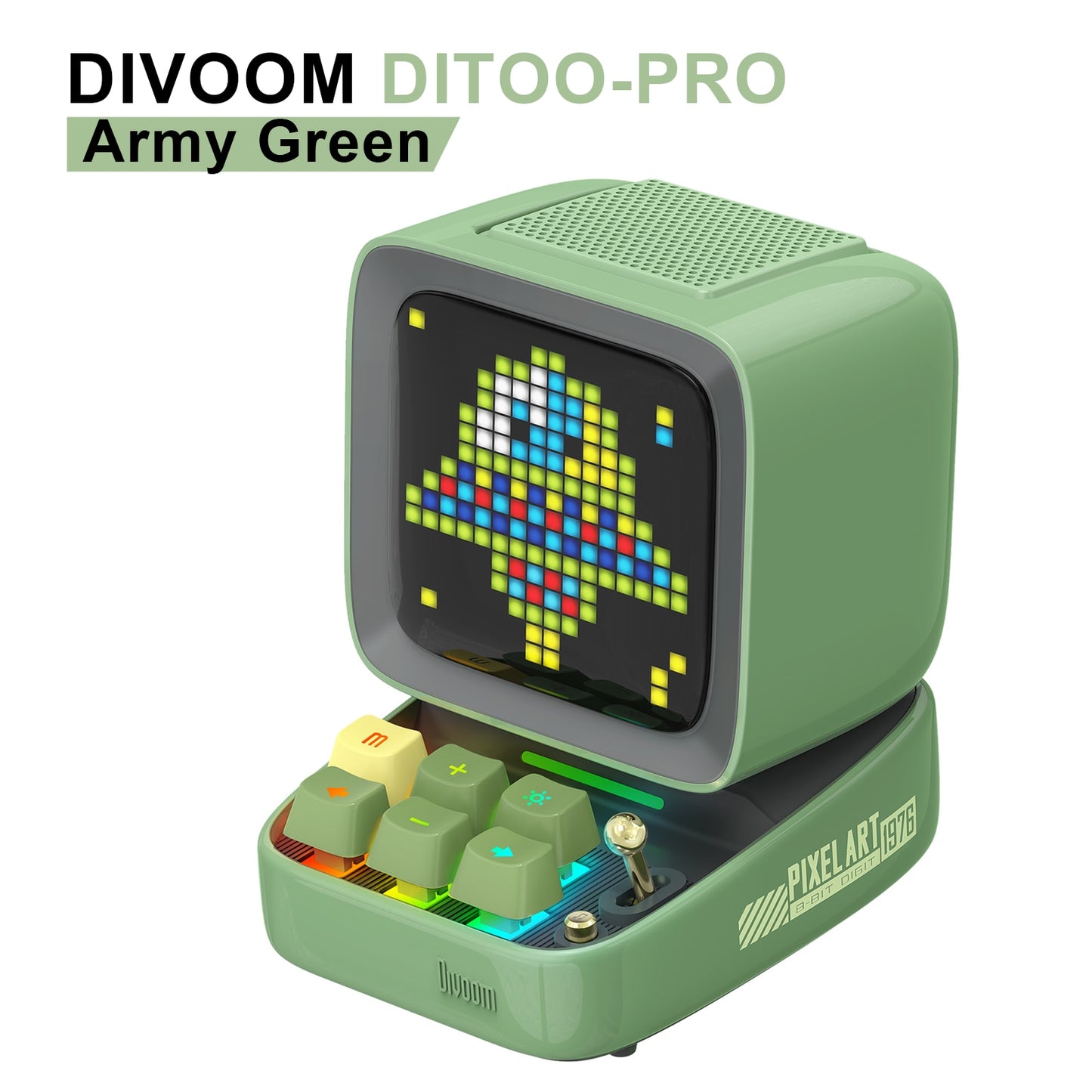 Divoom Ditoo-Pro Retro Pixel Art Bluetooth Portable Speaker Alarm Clock DIY LED Display Board, Cute Gift Home Light Decoration Bluetooth Portable Speaker DailyAlertDeals China Ditoo-Pro Green Speaker