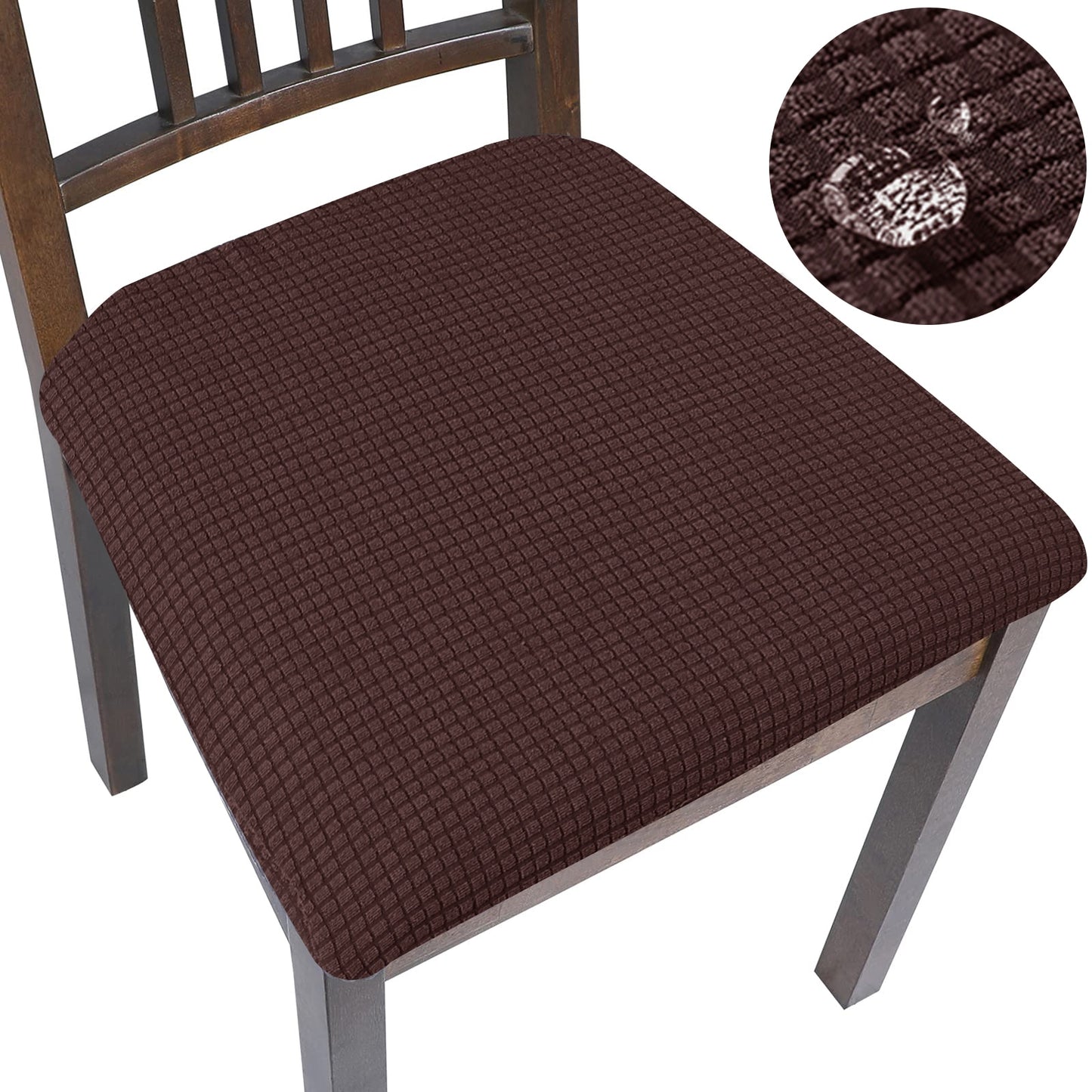 Spandex Jacquard Chair Cushion Cover Dining Room Upholstered Cushion Solid Chair Seat Cover Without Backrest Furniture Protector high chair covers DailyAlertDeals Waterproof-02 1 Piece