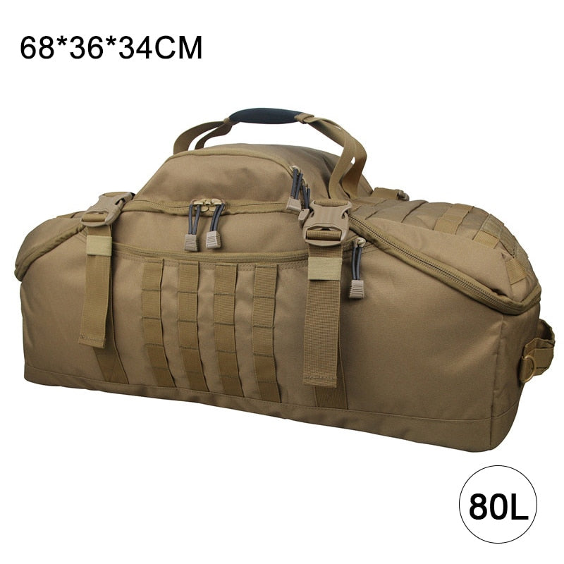 40L 60L 80L Waterproof Travel Bags Large Capacity Luggage Bags Men Duffel Bag Travel Tote Weekend Bag Military Duffel Bag 0 DailyAlertDeals 80L Coyote China