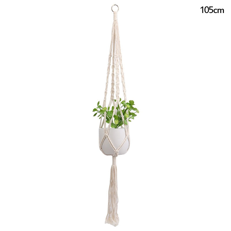 Macrame Handmade Plant Hanger Baskets Flower Pots Holder Balcony Hanging Decoration Knotted Lifting Rope Home Garden Supplies 0 DailyAlertDeals M