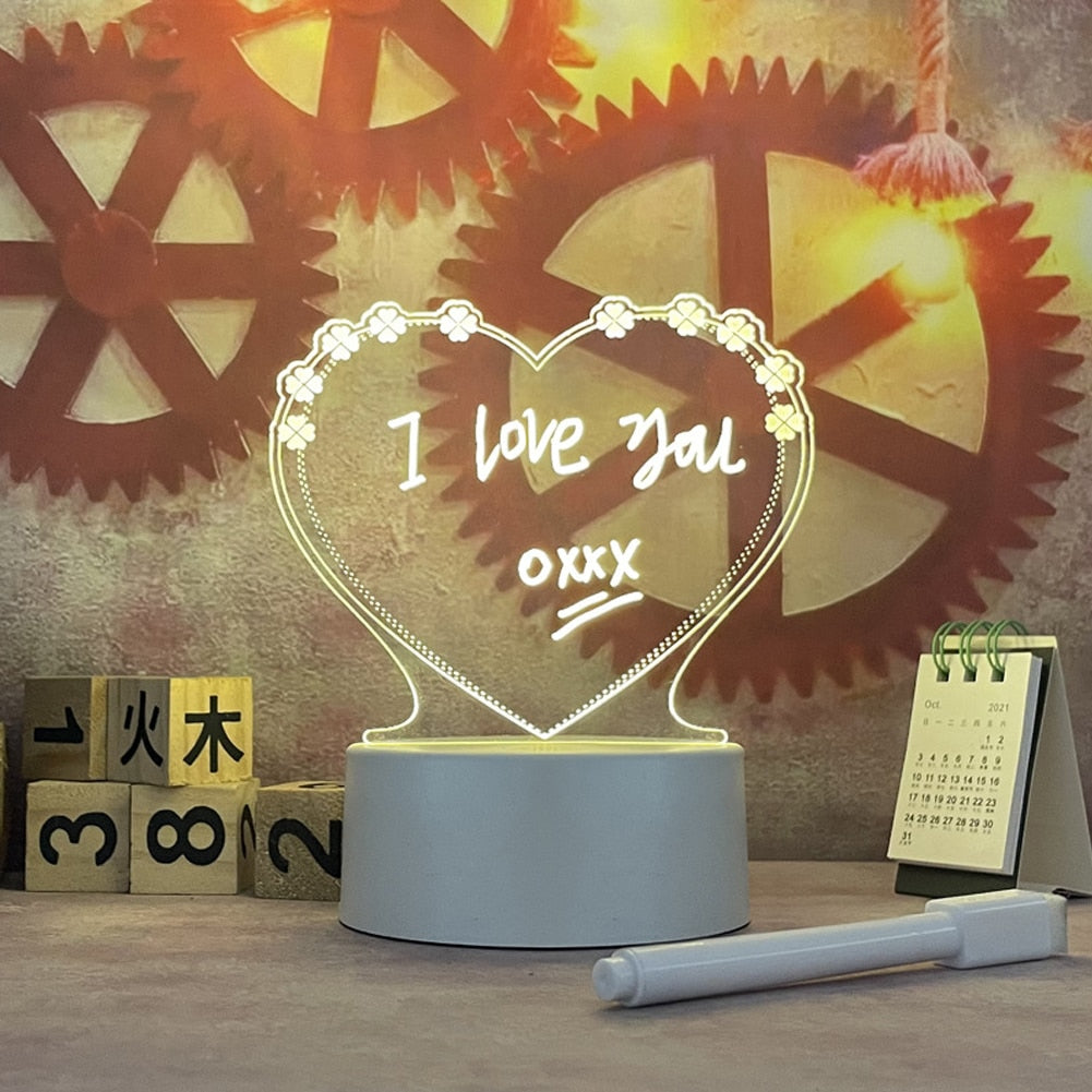 Note Board Creative Led Night Light USB Message Board Holiday Light With Pen Gift For Children Girlfriend Decoration Night Lamp DIY Note Board Creative LED Night Light DailyAlertDeals