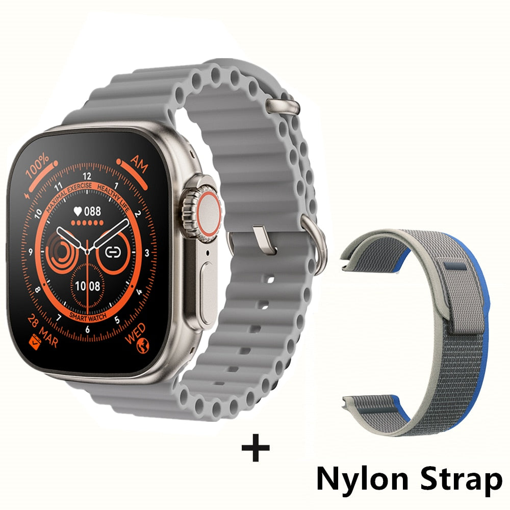 NEW Smart Watch Ultra Series 8 NFC 49MM Smartwatch Men Women Bluetooth Call Waterproof Wireless Charging HD Screen for Apple smart watch DailyAlertDeals WhiteHY-BlueYJ