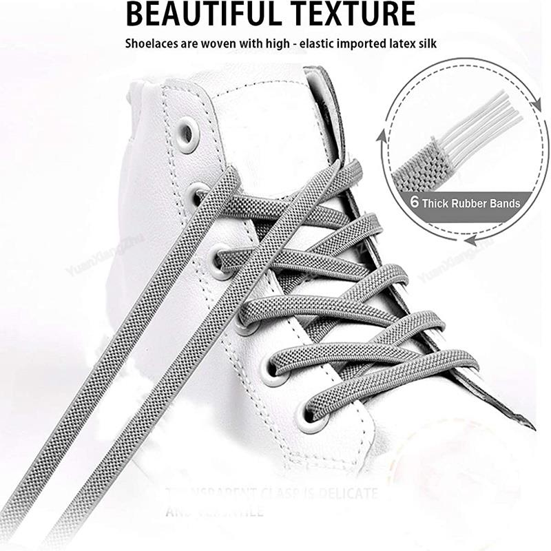1Pair Multicolor Lock Elastic Sneaker Laces For Kids Adults and Elderly No Tie Shoelaces Quick Elastic Athletic Running Shoelace 0 DailyAlertDeals