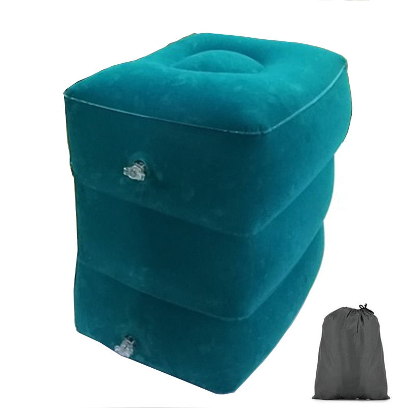 Inflatable PVC Footrest Travel Pillows for Kids - Perfect for Resting on Airplanes, Cars, and Buses During Travel Travel Pillows DailyAlertDeals Blue