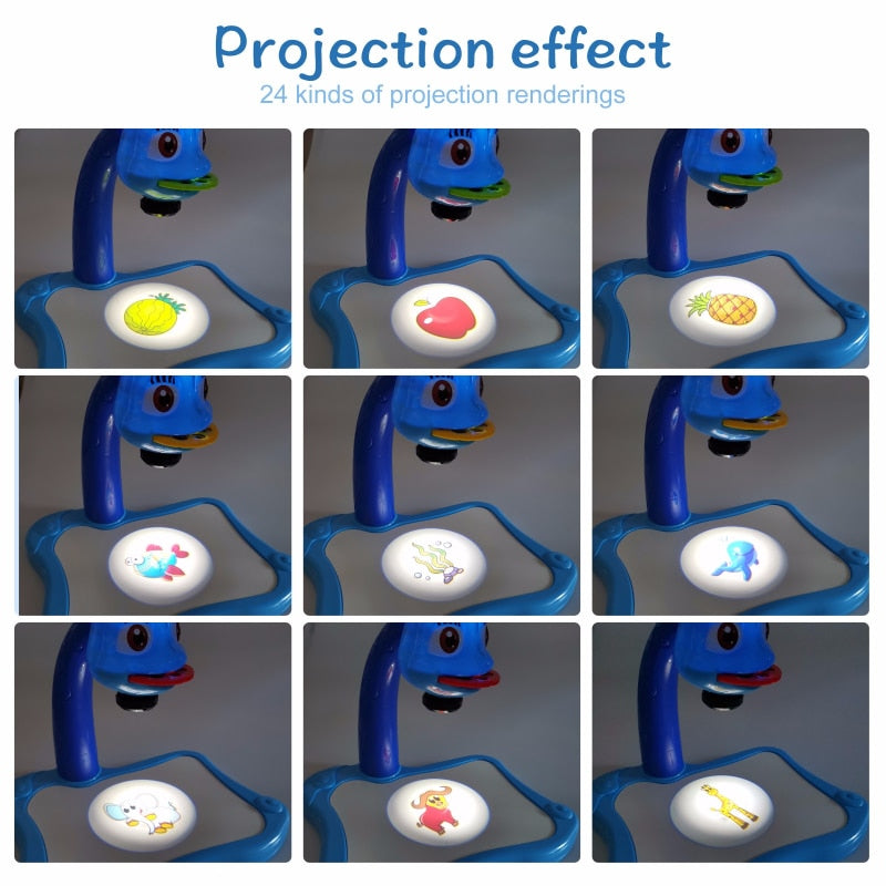 Children Led Projector Art Drawing Table Toys Kids Painting Board Desk Arts Crafts Educational Learning Paint Tools Toy for Girl Kids Led Projector Drawing Table DailyAlertDeals