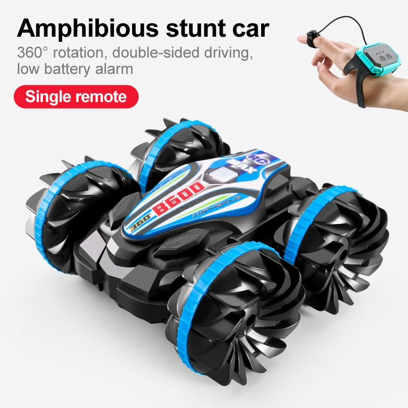 Newest High-tech Remote Control Car 2.4G Amphibious Stunt RC Car Double-sided Tumbling Driving Children Electric Toys for Boy Stunt RC Car Double-sided Tumbling Driving Children Electric Toys for Boy DailyAlertDeals B600 Watch Blue USA