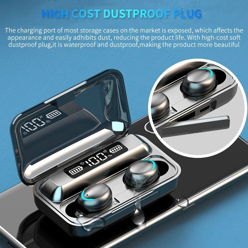 TWS Bluetooth Earphones 2200mAh Charging Box Wireless Headphone Fone Stereo Wireless Headset with Mic Sports Waterproof Earbuds headphones DailyAlertDeals
