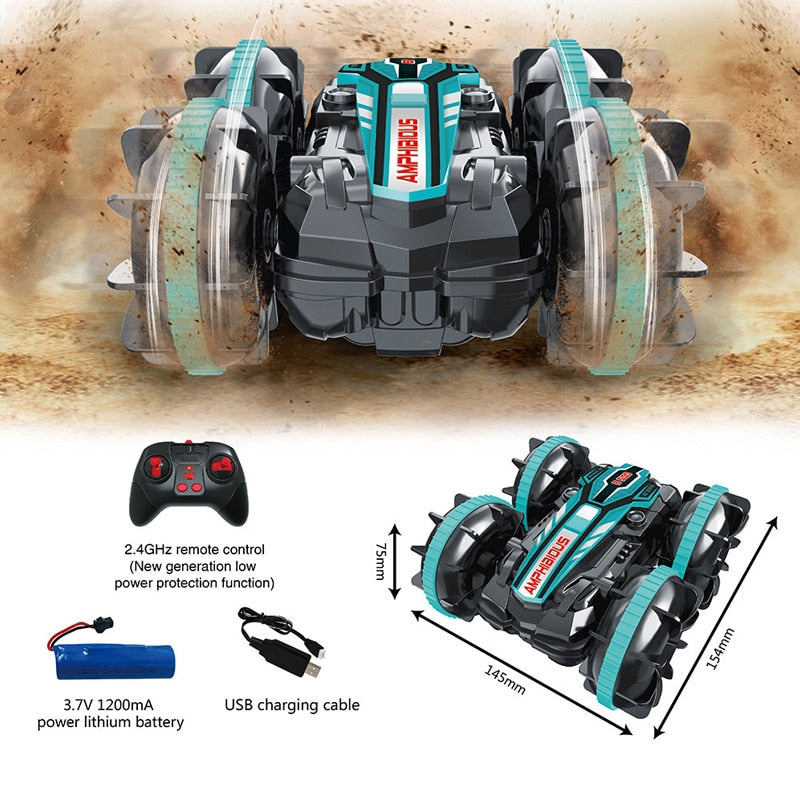 Newest High-tech Remote Control Car 2.4G Amphibious Stunt RC Car Double-sided Tumbling Driving Children Electric Toys for Boy Stunt RC Car Double-sided Tumbling Driving Children Electric Toys for Boy DailyAlertDeals