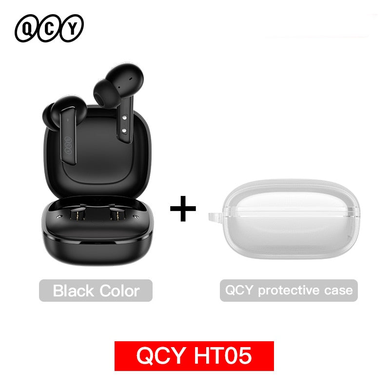 TWS Wireless Bluetooth Earphones handset Earbuds with Noise Cancelling Wireless Bluetooth 5.2 Headphones 6 Mic ENC HD Call TWS Earphones Wireless Bluetooth handset DailyAlertDeals HT05 Black with Case USA