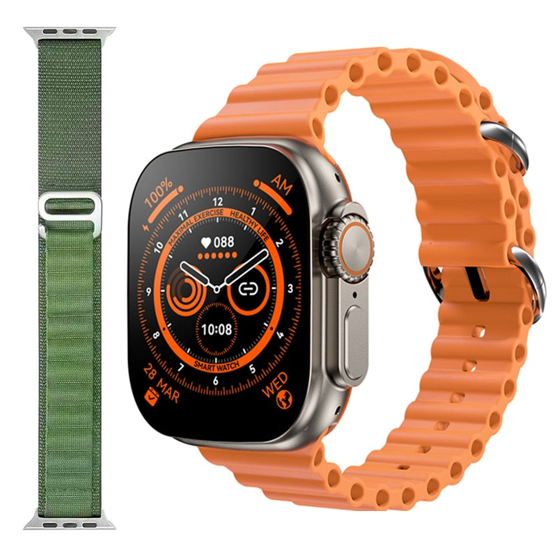 NEW Smart Watch Ultra Series 8 NFC 49MM Smartwatch Men Women Bluetooth Call Waterproof Wireless Charging HD Screen for Apple smart watch DailyAlertDeals GoldHY-GreenGS