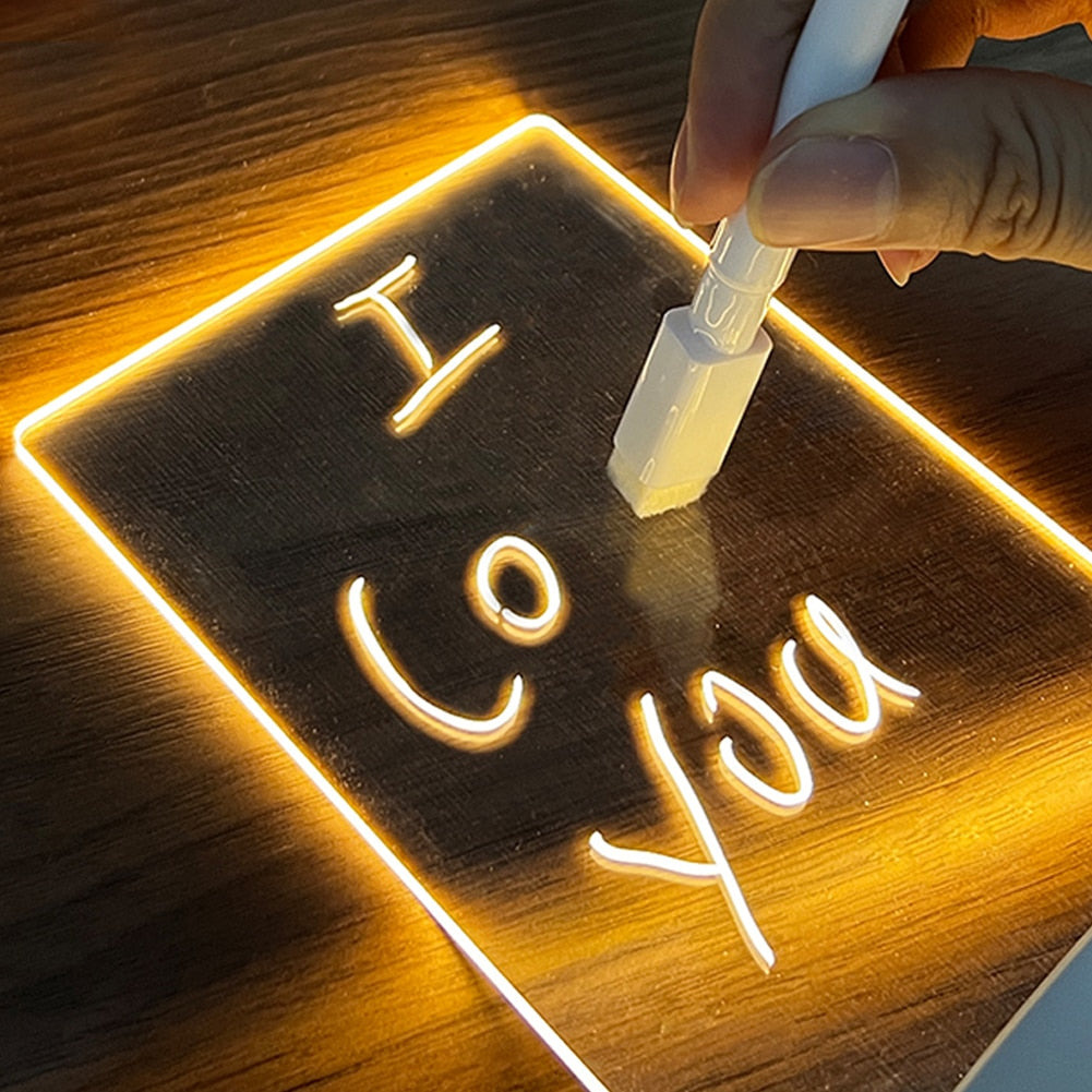 Note Board Creative Led Night Light USB Message Board Holiday Light With Pen Gift For Children Girlfriend Decoration Night Lamp DIY Note Board Creative LED Night Light DailyAlertDeals