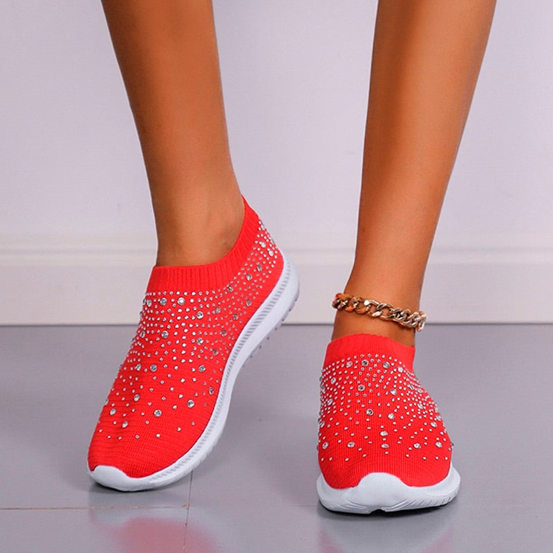 Rimocy Crystal Breathable Mesh Sneaker Shoes for Women Comfortable Soft Bottom Flats Plus Size 43 Non Slip Casual Shoes Woman 0 DailyAlertDeals