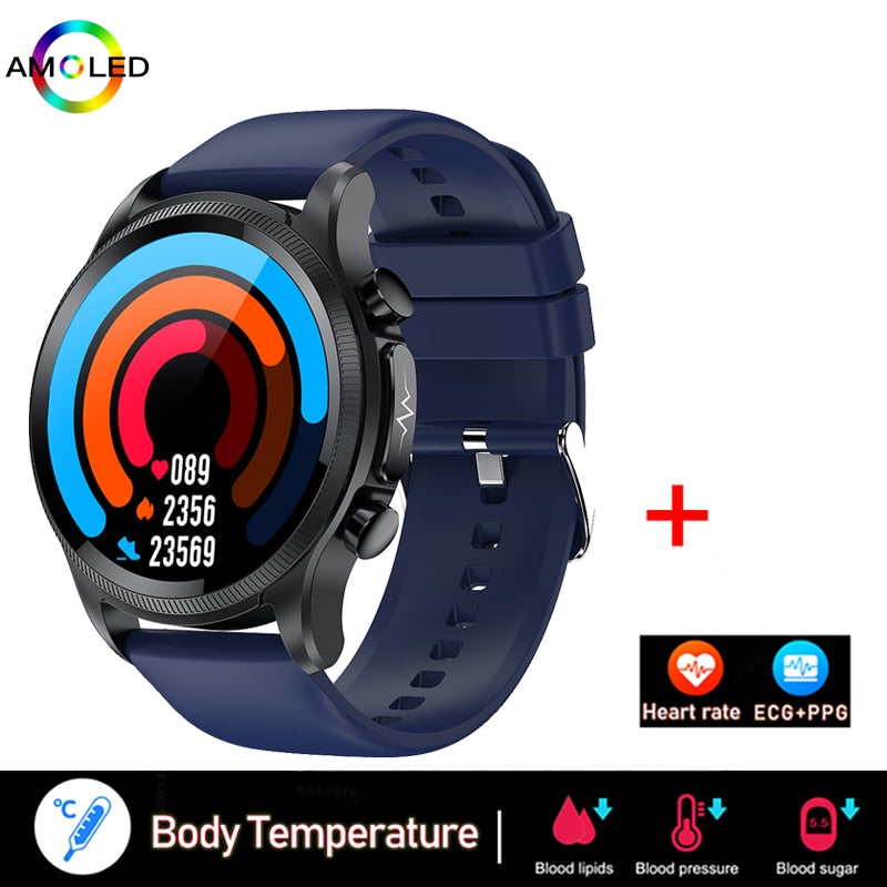 New ECG+PPG Smart Watch Men and Women with Health Fitness Tracker monitoring Sport Smartwatch ECG+PPG Smart Watch DailyAlertDeals blue