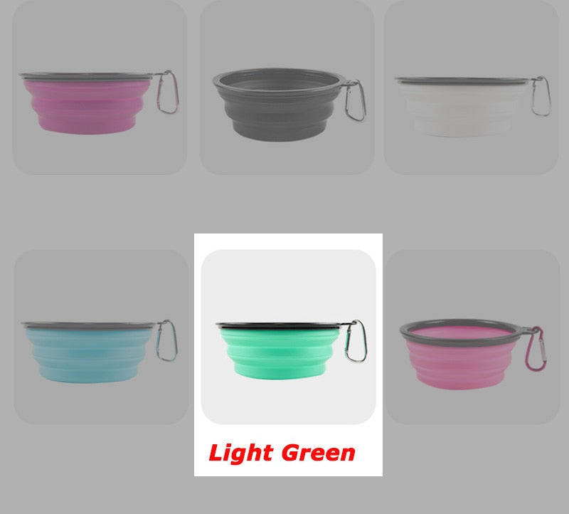 1000ml Large Collapsible Dog Pet Folding Silicone Bowl Outdoor Travel Portable Puppy Food Container Feeder Dish Bowl Pet Bowls, Feeders & Waterers DailyAlertDeals Light Green 350ml