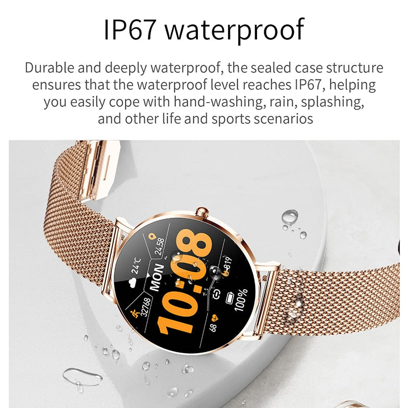 Ultra Thin Smart Watch Women 1.36 AMOLED 360*360 HD Pixel Display Always Show Time Call Reminder Smartwatch Ladies+Box ultra thin smart watch DailyAlertDeals