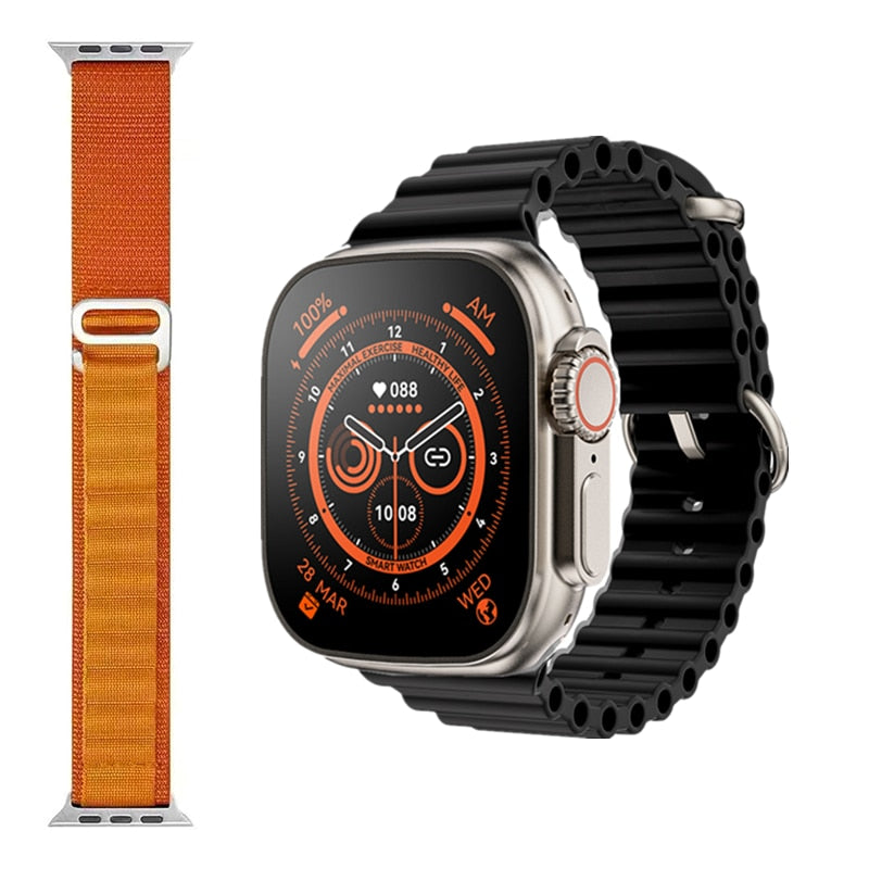 NEW Smart Watch Ultra Series 8 NFC 49MM Smartwatch Men Women Bluetooth Call Waterproof Wireless Charging HD Screen for Apple smart watch DailyAlertDeals BlackHY-GoldGS