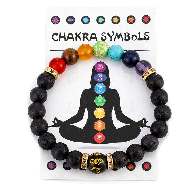 7 Chakra Bracelet with Meaning Cardfor Men Women Natural Crystal Healing Anxiety Jewellery Mandala Yoga Meditation Bracelet Gift 0 DailyAlertDeals