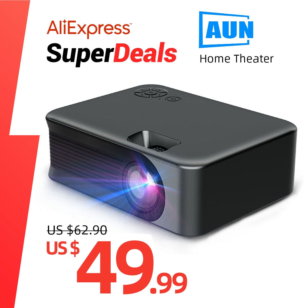 AUN MINI Projector Smart TV WIFI Portable Home Theater Cinema Battery Sync Phone Beamer LED Projectors for 4k Movie A30 Series 0 DailyAlertDeals