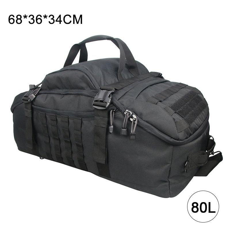 40L 60L 80L Waterproof Travel Bags Large Capacity Luggage Bags Men Duffel Bag Travel Tote Weekend Bag Military Duffel Bag 0 DailyAlertDeals 80L Black China