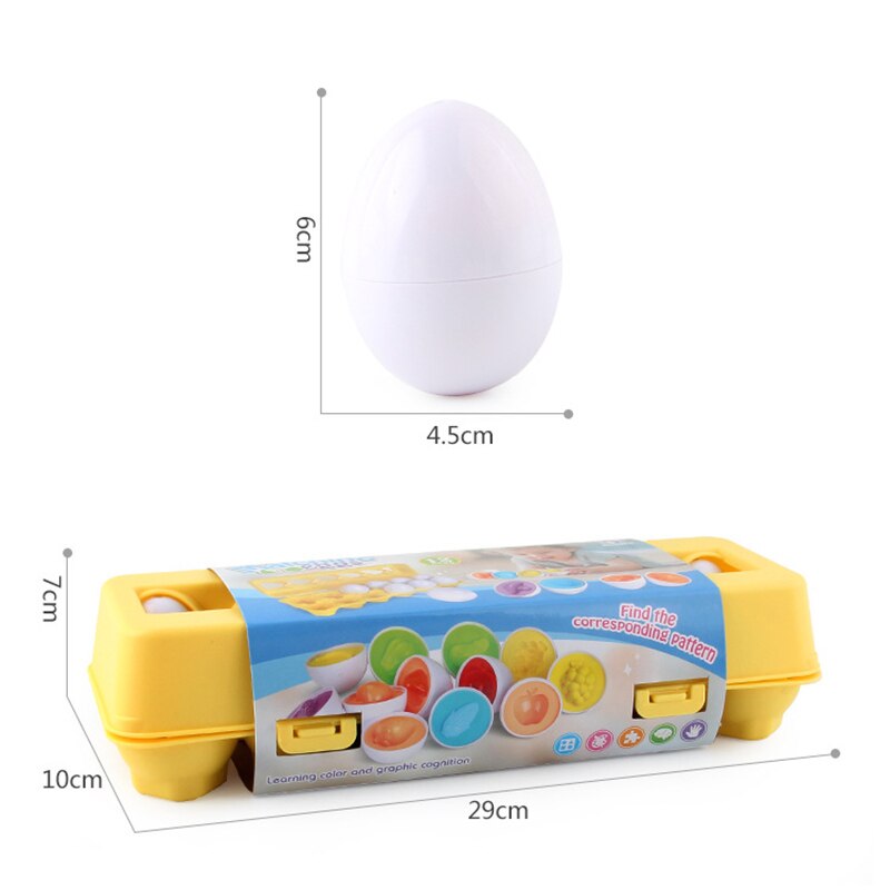 12PCS Montessori Education Early Learning Puzzle Geometric Shape Math Alphabet Game Baby Smart Plastic Material Egg Toys For Kid Kids toys DailyAlertDeals