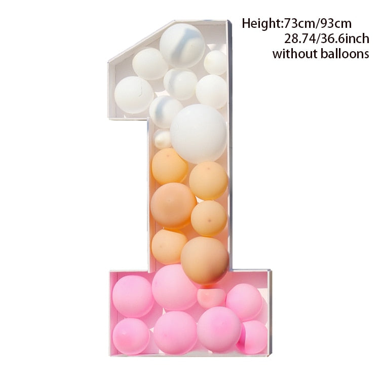 73/93cm Giant Birthday Figure 0-9 Balloon Filling Box 1st 18th Birthday Decor Number 30 40 50 Balloon Frame Anniversary Decor 0 DailyAlertDeals 93cm As picture