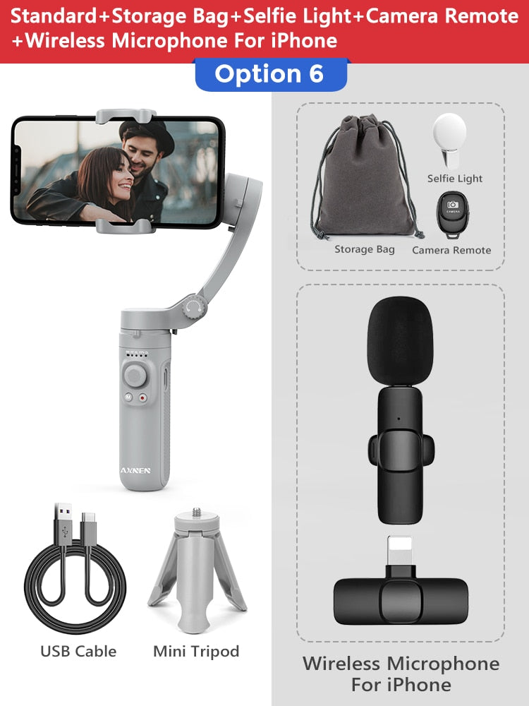 3-Axis Foldable Smartphone Handheld Gimbal Cellphone Video Record Vlog Stabilizer for iPhone 13 Xiaomi Huawei Samsung camera stabilizers DailyAlertDeals Poland Option 6