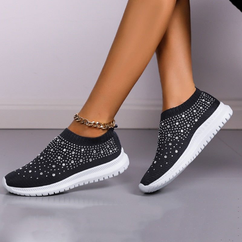 Rimocy Crystal Breathable Mesh Sneaker Shoes for Women Comfortable Soft Bottom Flats Plus Size 43 Non Slip Casual Shoes Woman 0 DailyAlertDeals