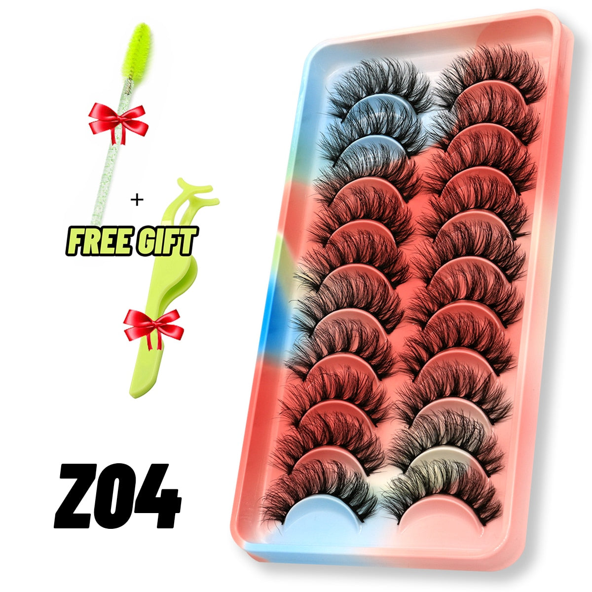 GROINNEYA Eyelashes 3D Mink Lashes Fluffy Soft Wispy Natural Cross Eyelash Extension Reusable Lashes Mink False Eyelashes Makeup 0 DailyAlertDeals 10pairs-Z04 France