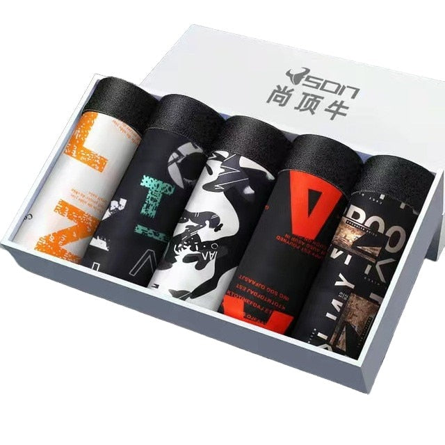 Men Boxers Shorts Underpants Panties Men Boxer Underwear Printed Male Sexy Ice Silk Breathable Boxershorts Large Size underwear DailyAlertDeals 5pcs 227A XXL 60-70kg