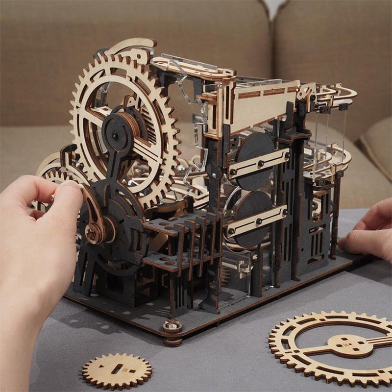 Robotime Rokr Marble Run Set 5 Kinds 3D Wooden Puzzle DIY Model Building Block Kits Assembly Toy Gift for Teens Adult Night City 3D Wooden Puzzle DIY Model Building Block Kits DailyAlertDeals