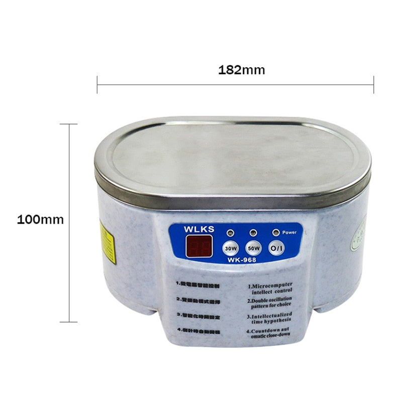 Ultrasonic Cleaner 30/50W Sonicator Bath 40Khz Degas for Watches Contact Lens Glasses Denture Teeth Electric Makeup Razor Ultrasonic Cleaner 30/50W DailyAlertDeals