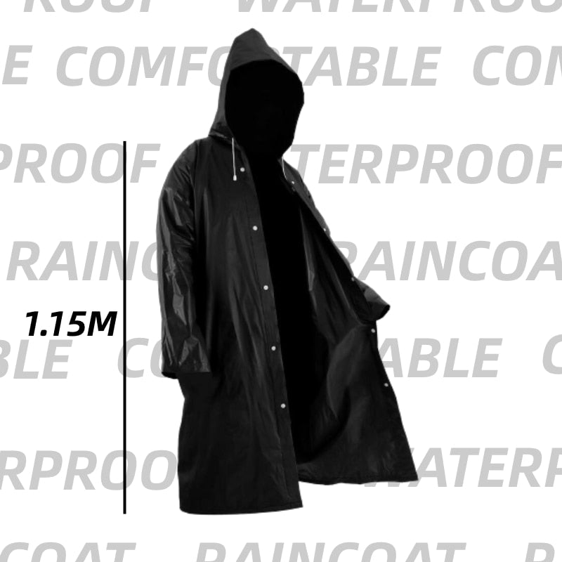 1PCS High Quality EVA Unisex Raincoat Thickened Waterproof Rain Coat Women Men Black Camping Waterproof Rainwear Suit Rain Suits DailyAlertDeals