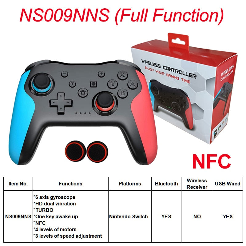 Original Wireless Controller Bluetooth For Nintendo Switch Pro PC PS3 Joystick Gamepad NFC Professional Lag-Free Gamepad BT Wireless Game Controller for Switch Pro DailyAlertDeals NS009NNS BOX China 1 PCS