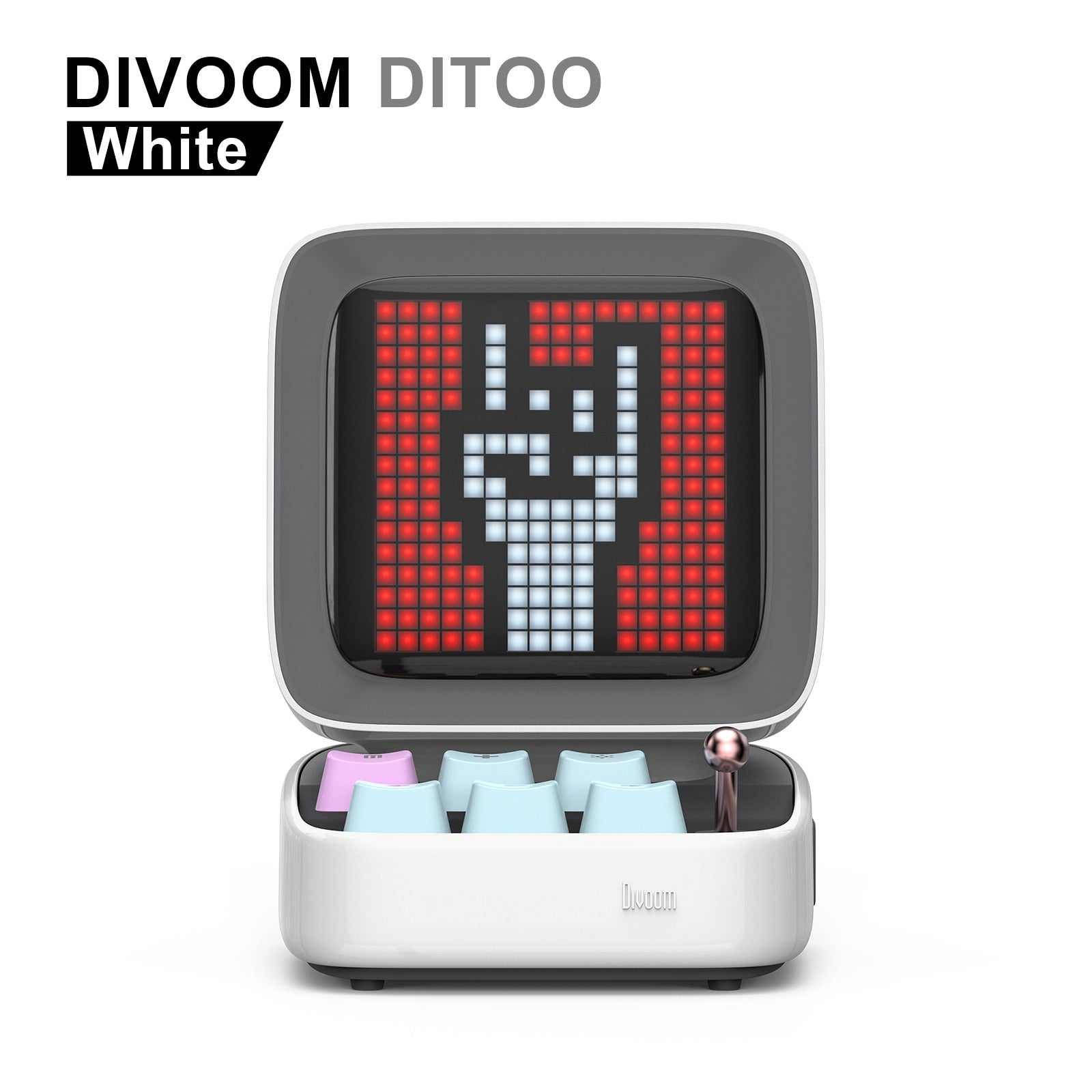 Divoom Ditoo-Pro Retro Pixel Art Bluetooth Portable Speaker Alarm Clock DIY LED Display Board, Cute Gift Home Light Decoration Bluetooth Portable Speaker DailyAlertDeals China White Speaker
