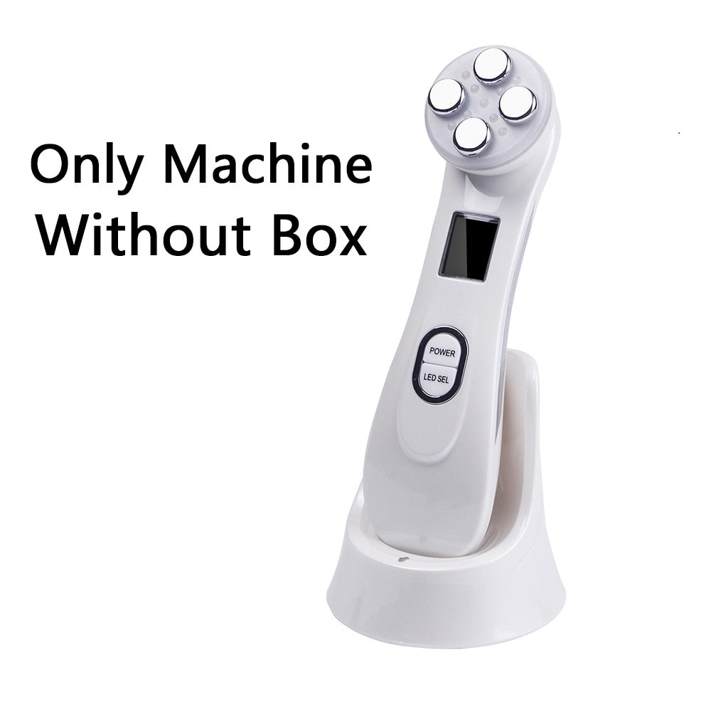 Facial Mesotherapy Electroporation RF Radio Frequency LED Photon Face Lifting Tighten Wrinkle Removal Skin Care Face Massager 0 DailyAlertDeals White no Box China