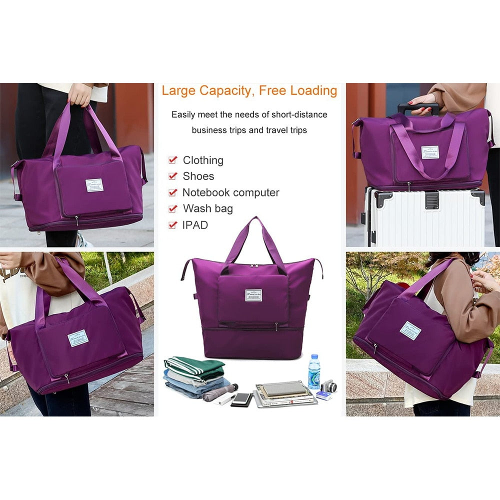 Folding Travel Bags Waterproof Tote Travel Luggage Bags for Women 2022 Large Capacity Multifunctional Travel Duffle Bags Handbag 0 DailyAlertDeals