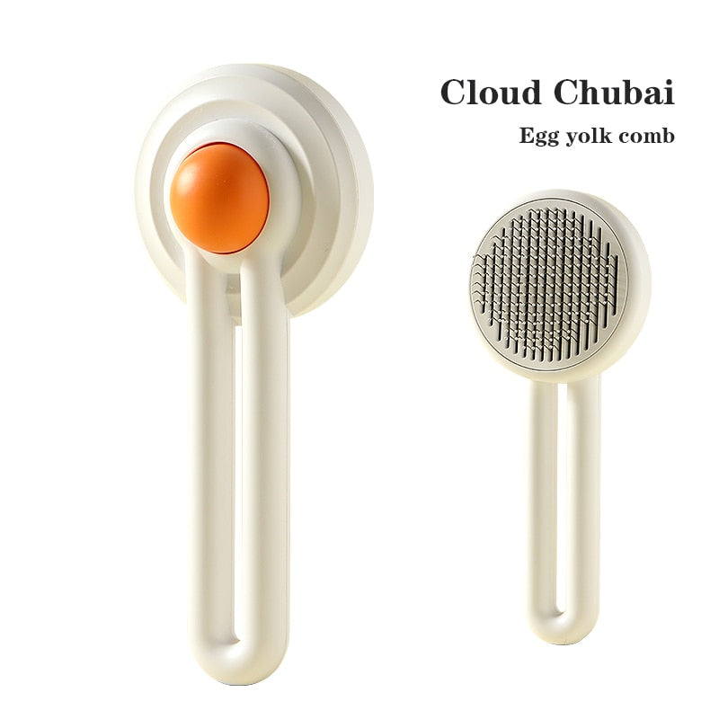 Kimpets Cat Comb Dog Hair Remover Brush Pet Grooming Slicker Needle Comb Removes Tangled Self Cleaning Pet Supplies Accessories 0 DailyAlertDeals White