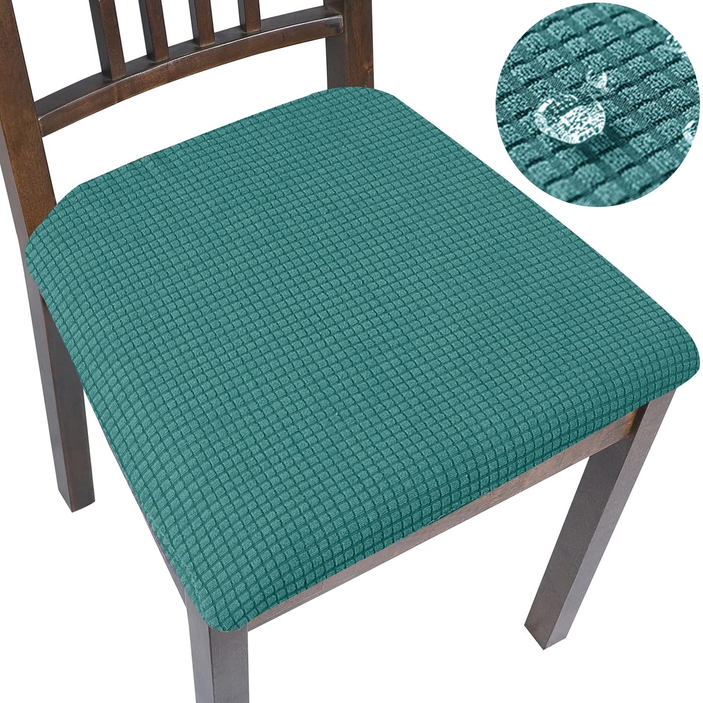Spandex Jacquard Chair Cushion Cover Dining Room Upholstered Cushion Solid Chair Seat Cover Without Backrest Furniture Protector high chair covers DailyAlertDeals Waterproof-10 1 Piece