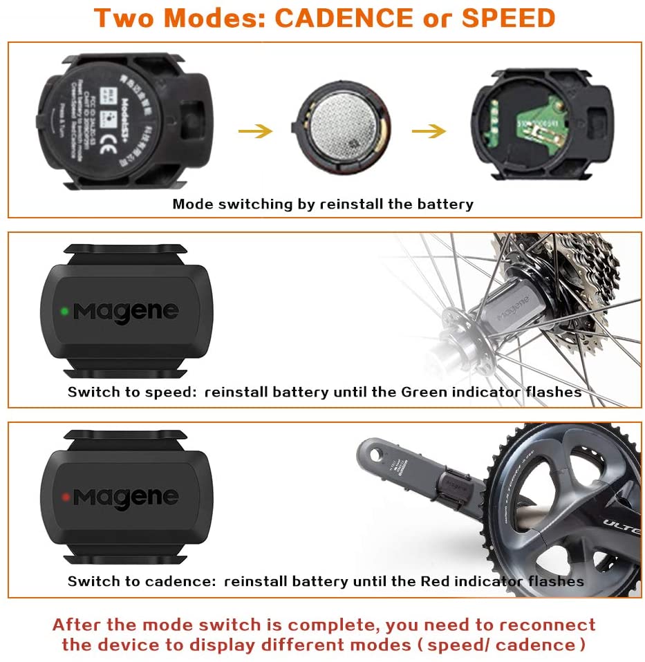 Magene S3+ Speed Cadence Sensor ANT Bluetooth Computer Speedmeter Dual Sensor Bike Accessories Compatible with WahooOnelap Zwift 0 DailyAlertDeals