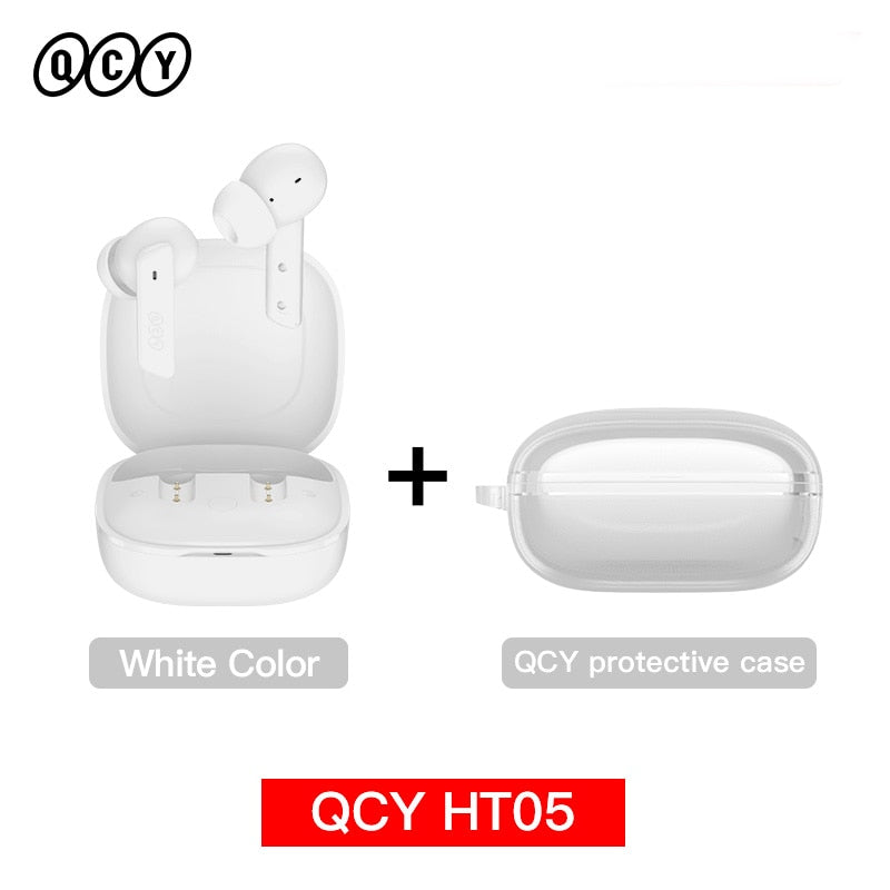 TWS Wireless Bluetooth Earphones handset Earbuds with Noise Cancelling Wireless Bluetooth 5.2 Headphones 6 Mic ENC HD Call TWS Earphones Wireless Bluetooth handset DailyAlertDeals HT05 White with Case USA