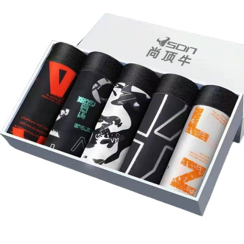 Men Boxers Shorts Underpants Panties Men Boxer Underwear Printed Male Sexy Ice Silk Breathable Boxershorts Large Size underwear DailyAlertDeals 5pcs 227E XXL 60-70kg