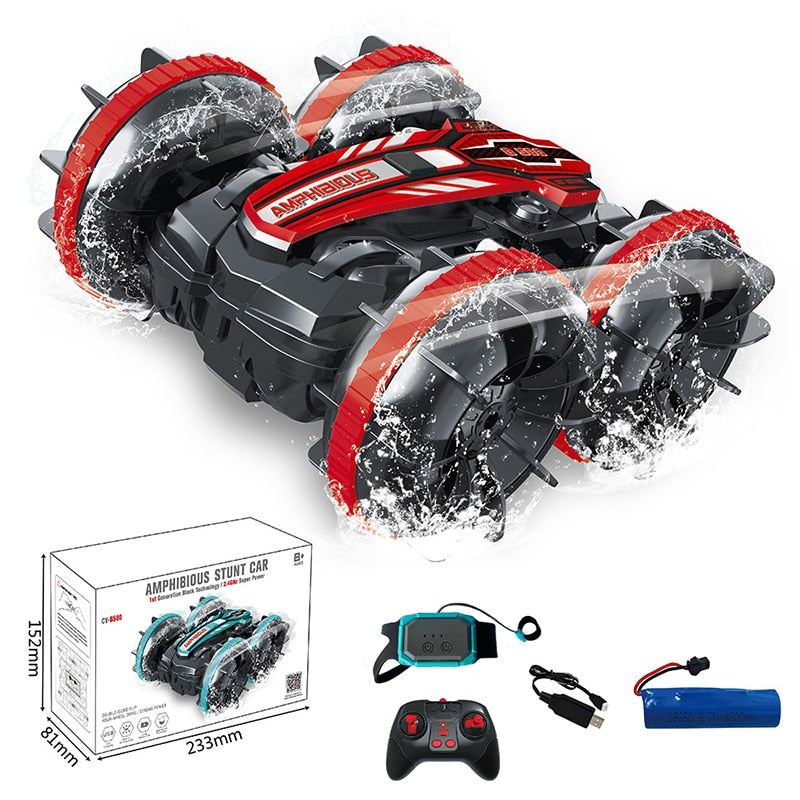 Newest High-tech Remote Control Car 2.4G Amphibious Stunt RC Car Double-sided Tumbling Driving Children Electric Toys for Boy Stunt RC Car Double-sided Tumbling Driving Children Electric Toys for Boy DailyAlertDeals Advanced Red USA
