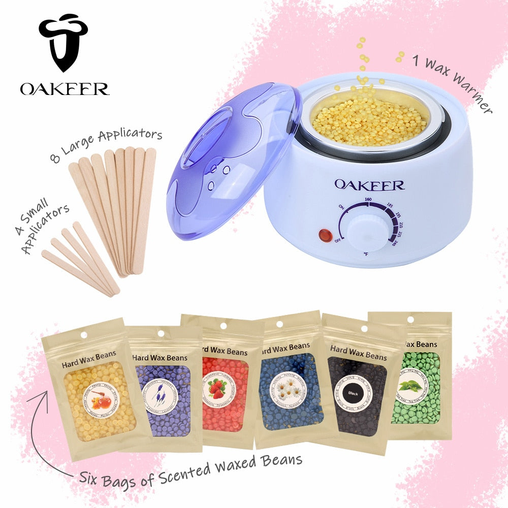 Wax Warmer Heater Depilation Hair Removal Waxing Dipping Pot Depilatory Wax Melt Kit Machine Epilator for Facial Bikini Hand Leg 0 DailyAlertDeals United States WHITE 200ML US Plug