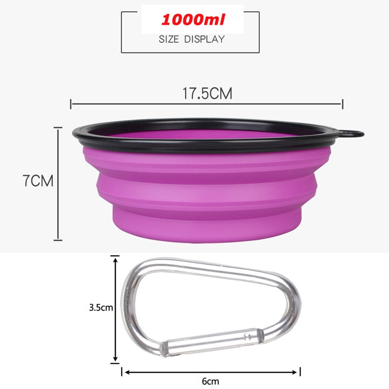 1000ml Large Collapsible Dog Pet Folding Silicone Bowl Outdoor Travel Portable Puppy Food Container Feeder Dish Bowl Pet Bowls, Feeders & Waterers DailyAlertDeals
