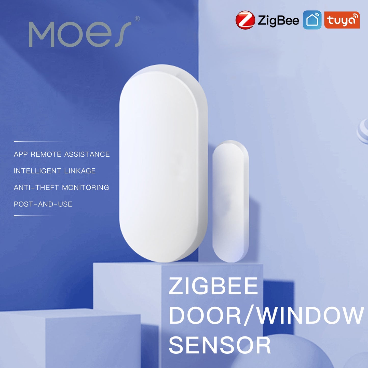 Tuya ZigBee/Wifi Smart Window Door Gate Sensor Detector Smart Home Security Alarm System Smart Life Tuya App Remote Control Home Alarm Systems DailyAlertDeals