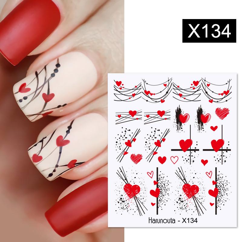 Harunouta Silver Black Geometric Textured Lines Stripe 3D Nail Sticker Flower Leaves Self Adhesive Transfer Sliders Paper 0 DailyAlertDeals X134