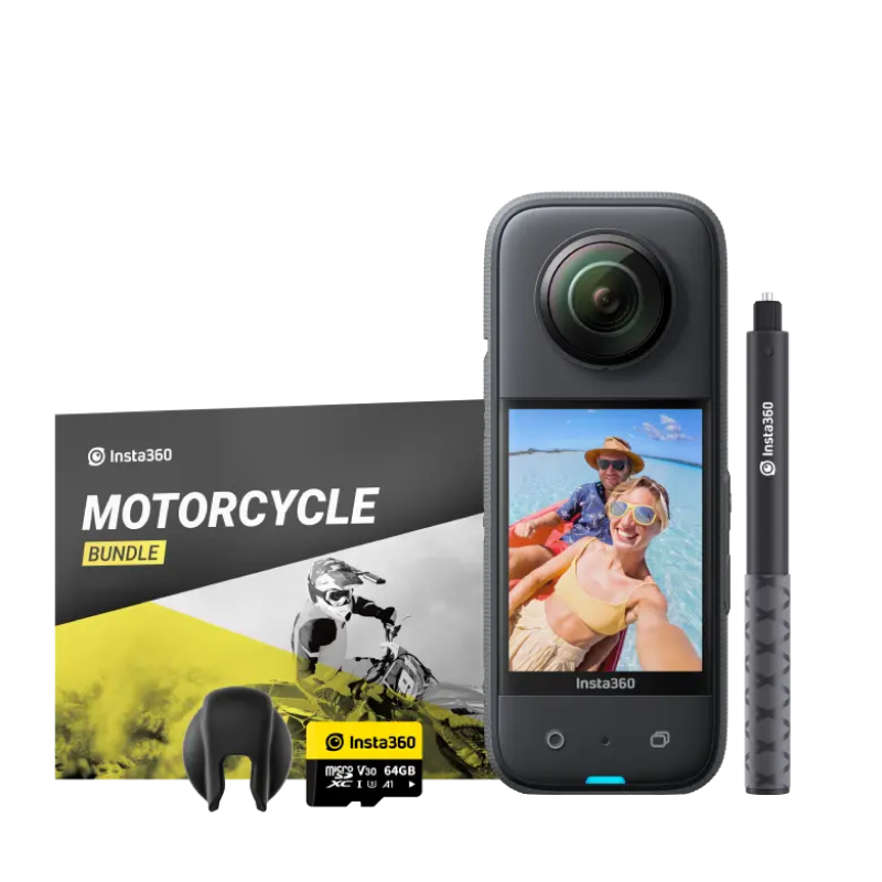 Insta360 X3 - Waterproof 360 Action Camera with 1/2 48MP Sensors, 5.7K 360 Active HDR Video, 72MP 360 Photo, 4K Single-Lens Waterproof 360 Action Camera DailyAlertDeals Motorcycle Kit China